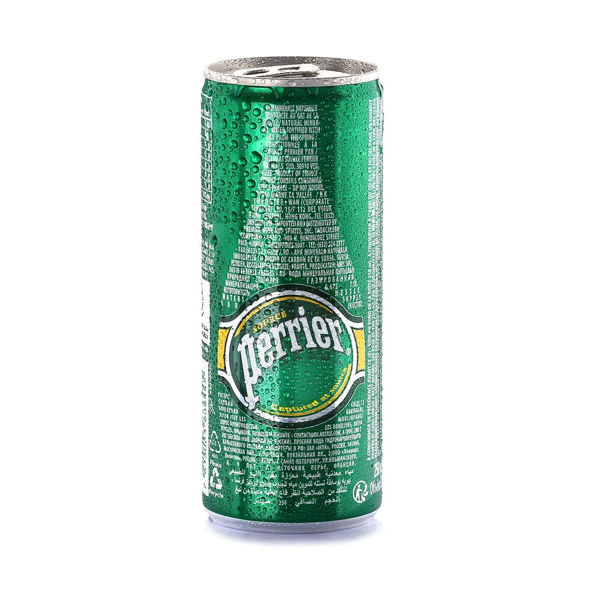 Perrier Carbonated Mineral Water • Water Captured at the Source in France, 8.45 fl oz ℮ 250 ml, 4 Pack