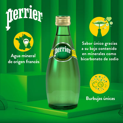 Perrier Carbonated Mineral Water • Water Captured at the Source in France, 11.16 fl oz ℮ 330 ml, 4 Pack