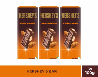 Hershey's Whole Almonds Chocolate Bar, 100 grams (Pack of 3)
