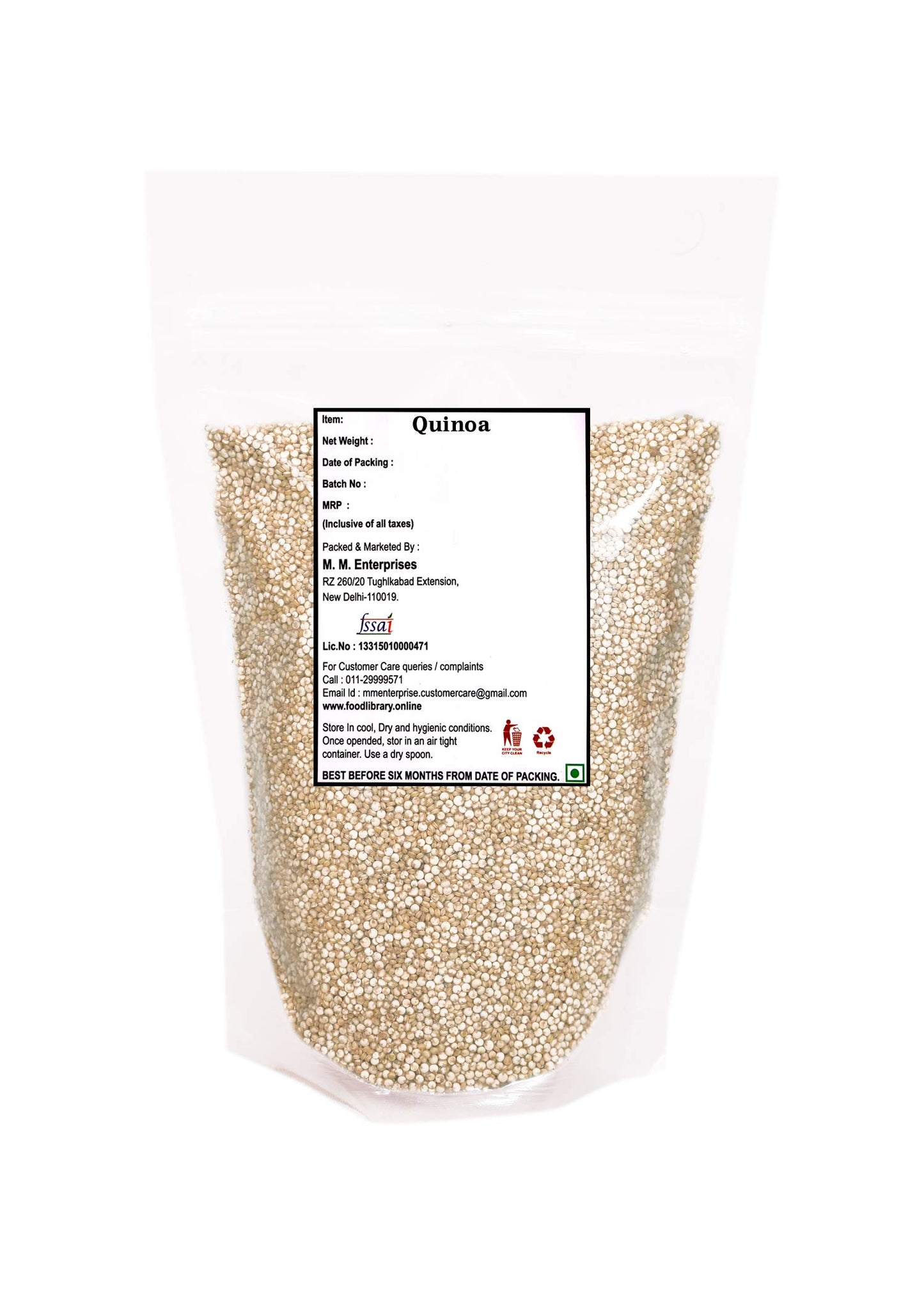 FOOD LIBRARY THE MAGIC OF NATURE Gluten-Free White Quinoa Grain (800 grams)