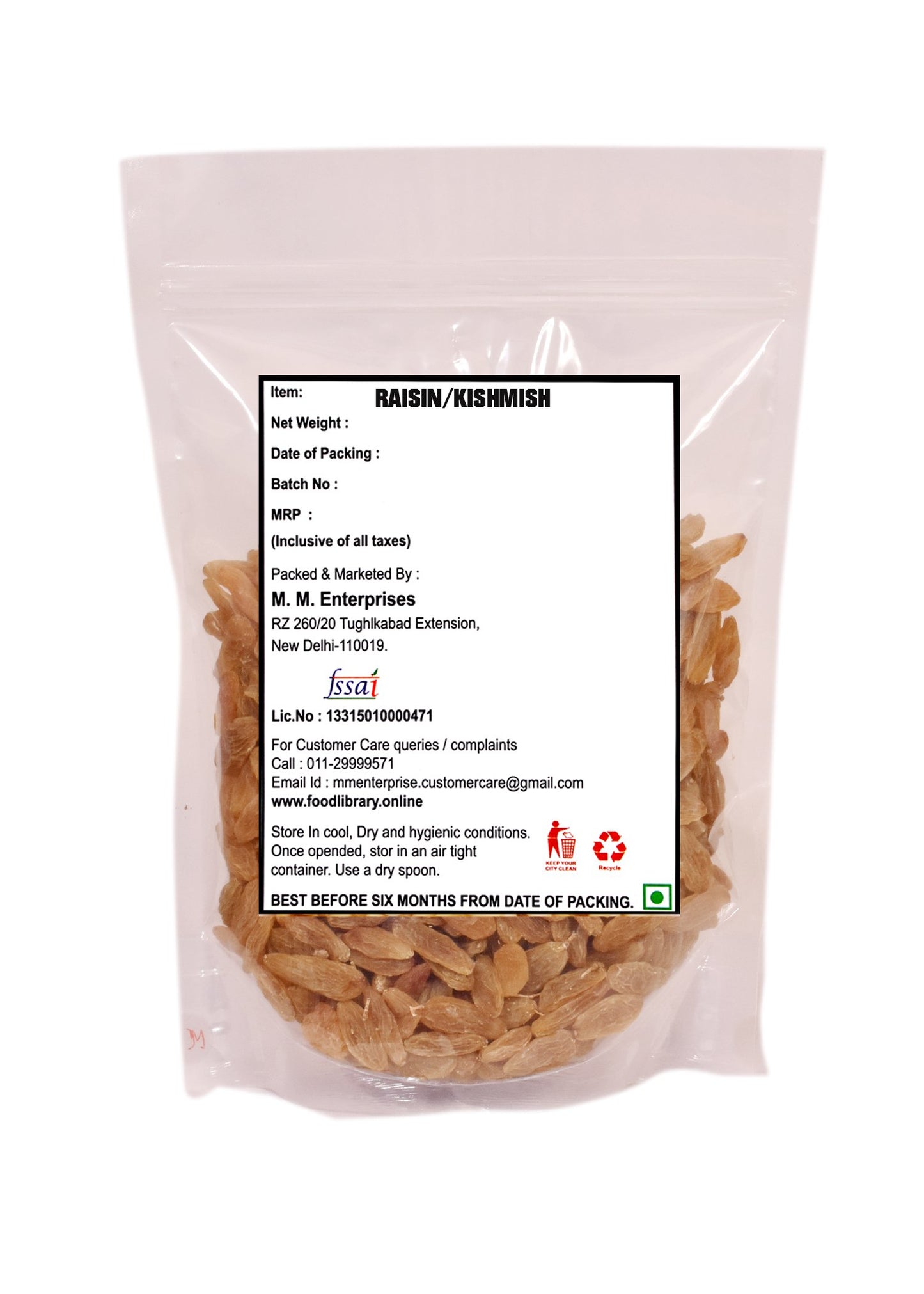 Food Library Golden Premium Raisins - Kishmish (400 g)