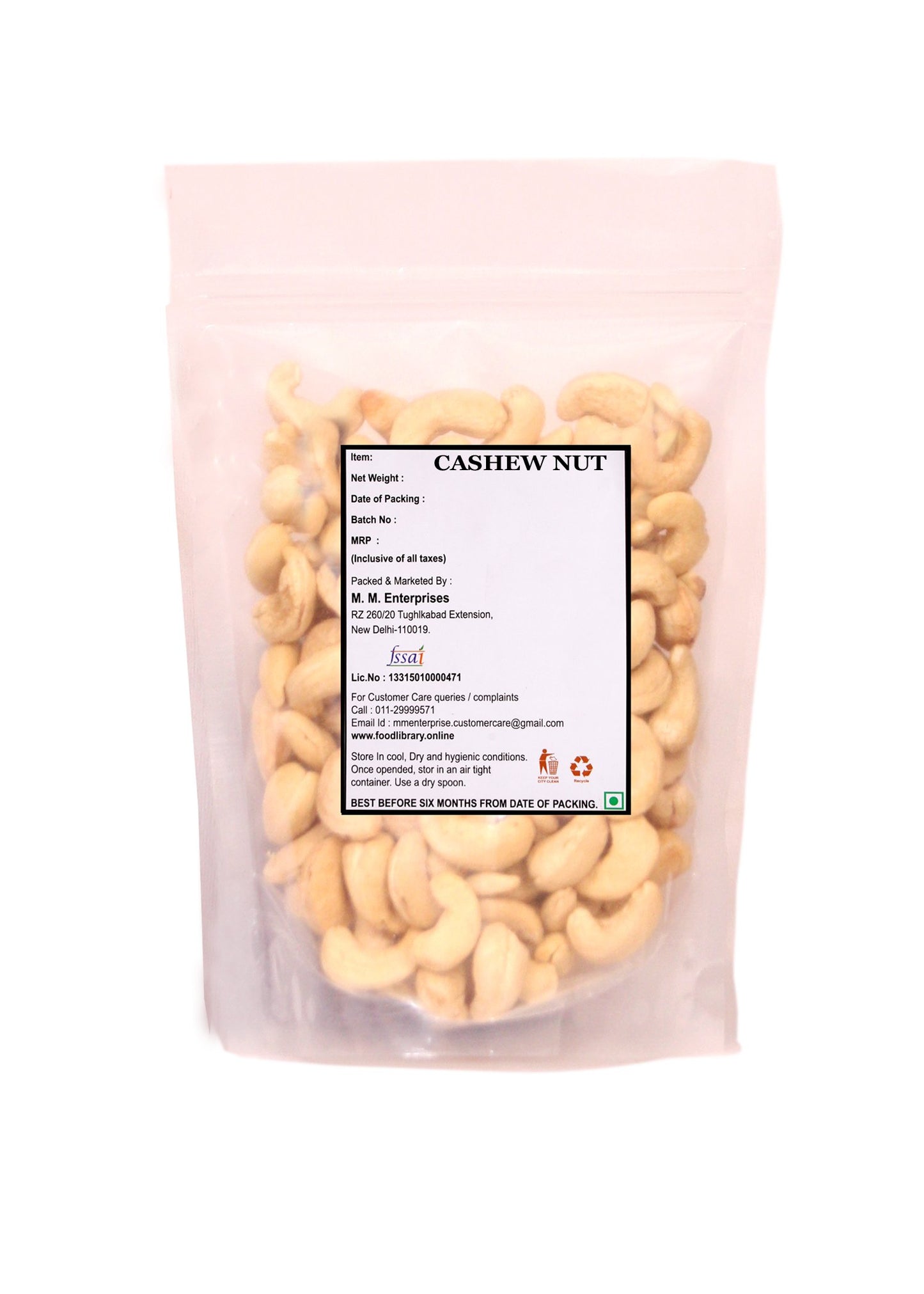 Food Library Cashew Nuts - Kaju (200 g)