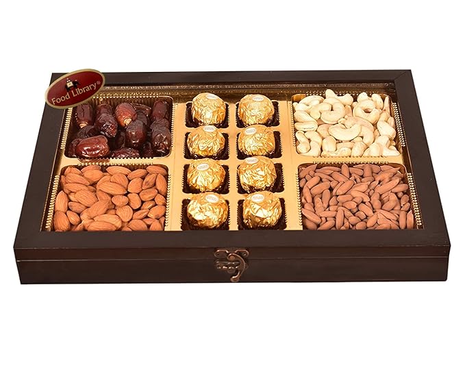 Food Library The Magic of Nature Diwali Exclusive Dry Fruits Gift Hamper (Dry Fruits And Rocher)