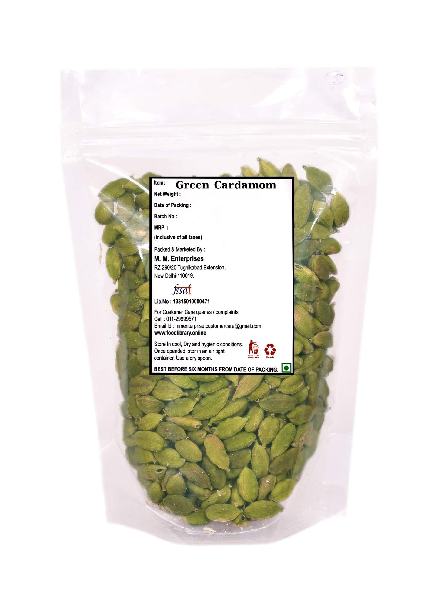 Food Library The Magic of Nature Whole Green Cardamom ( Kerala Elaichi ), 200 Grams