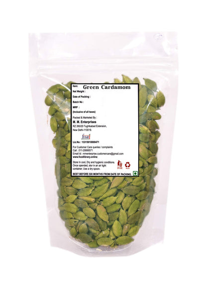 Food Library The Magic of Nature Whole Green Cardamom ( Kerala Elaichi ), 200 Grams
