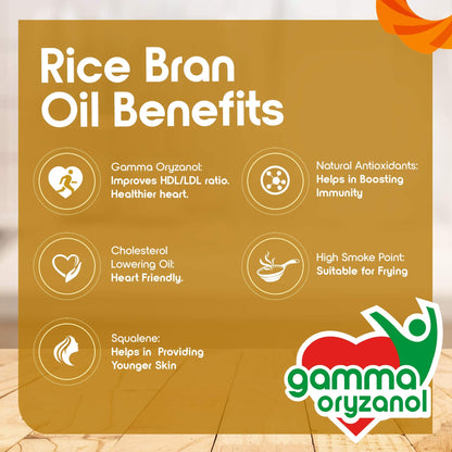 Fortune Rice Bran Health Oil, Cooking Oil for Healthier Heart, 1L Pouch