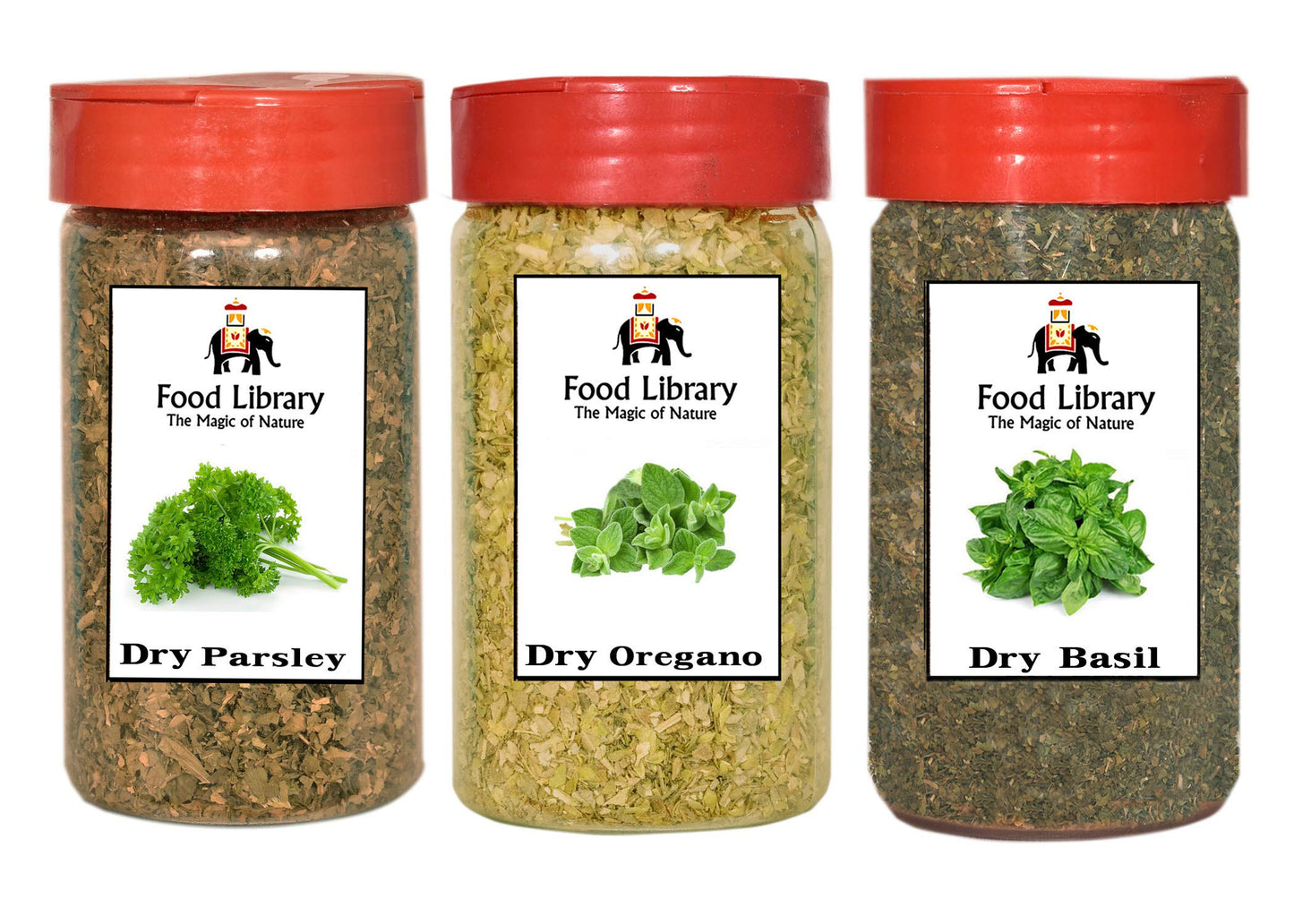Food Library The Magic of Nature Combo of Oregano, Parsley & Basil Herbs Sprinkler, 120g