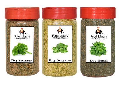 Food Library The Magic of Nature Combo of Oregano, Parsley & Basil Herbs Sprinkler, 120g