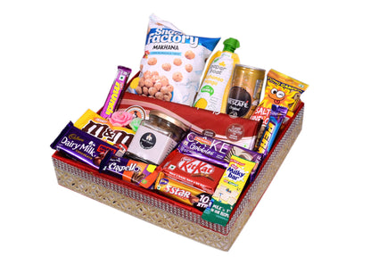 Food Library The Magic of Nature Diwali Gift Hamper Basket for Family/Friend/Corporate/Wedding/diwali/Christmas/Bhai dooj/rakhi (All Occasions) (Assorted snacks)