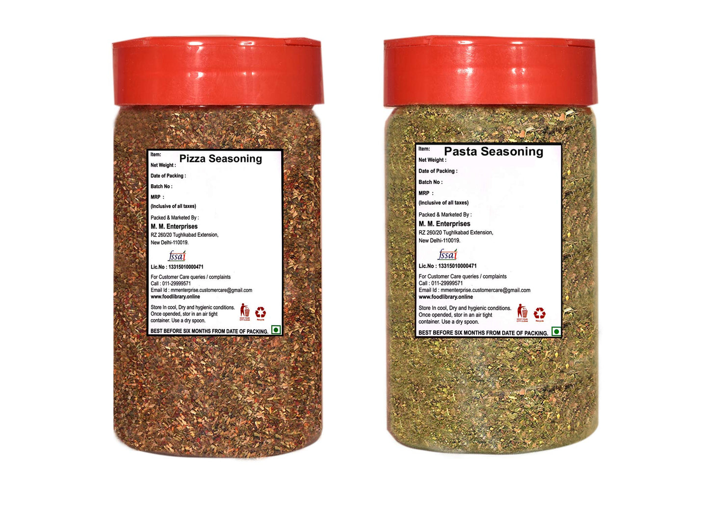 Food Library The Magic of Nature Combo of Pizza & Pasta Seasoning Sprinkler (Mix Herbs), 65g/ 40g