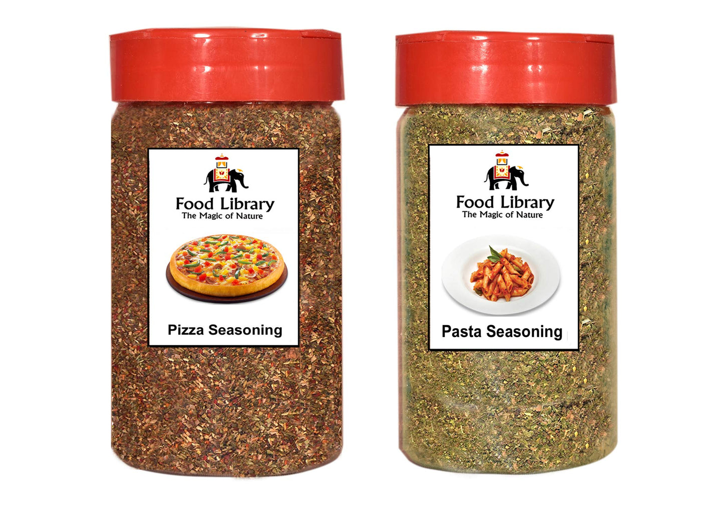 Food Library The Magic of Nature Combo of Pizza & Pasta Seasoning Sprinkler (Mix Herbs), 65g/ 40g