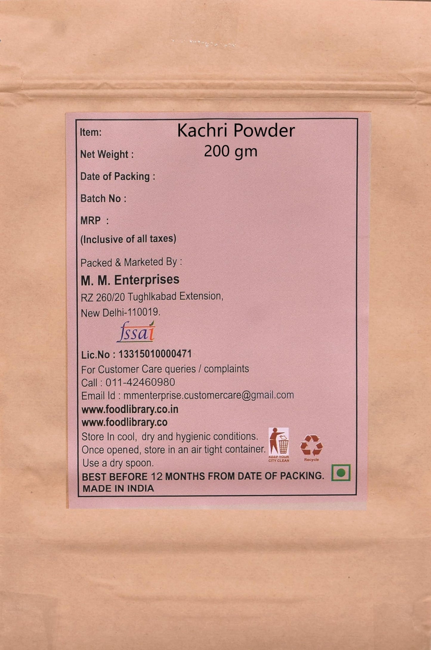 Food Library The Magic Of Nature Authentic Exotic Aromatic Flavourful Indian Spices. (200 gm, Kachri Powder)