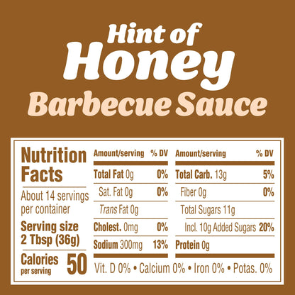 Kraft Slow - Simmered Sweet Honey Barbecue Sauce, 18 oz / 510 g, Blue & White