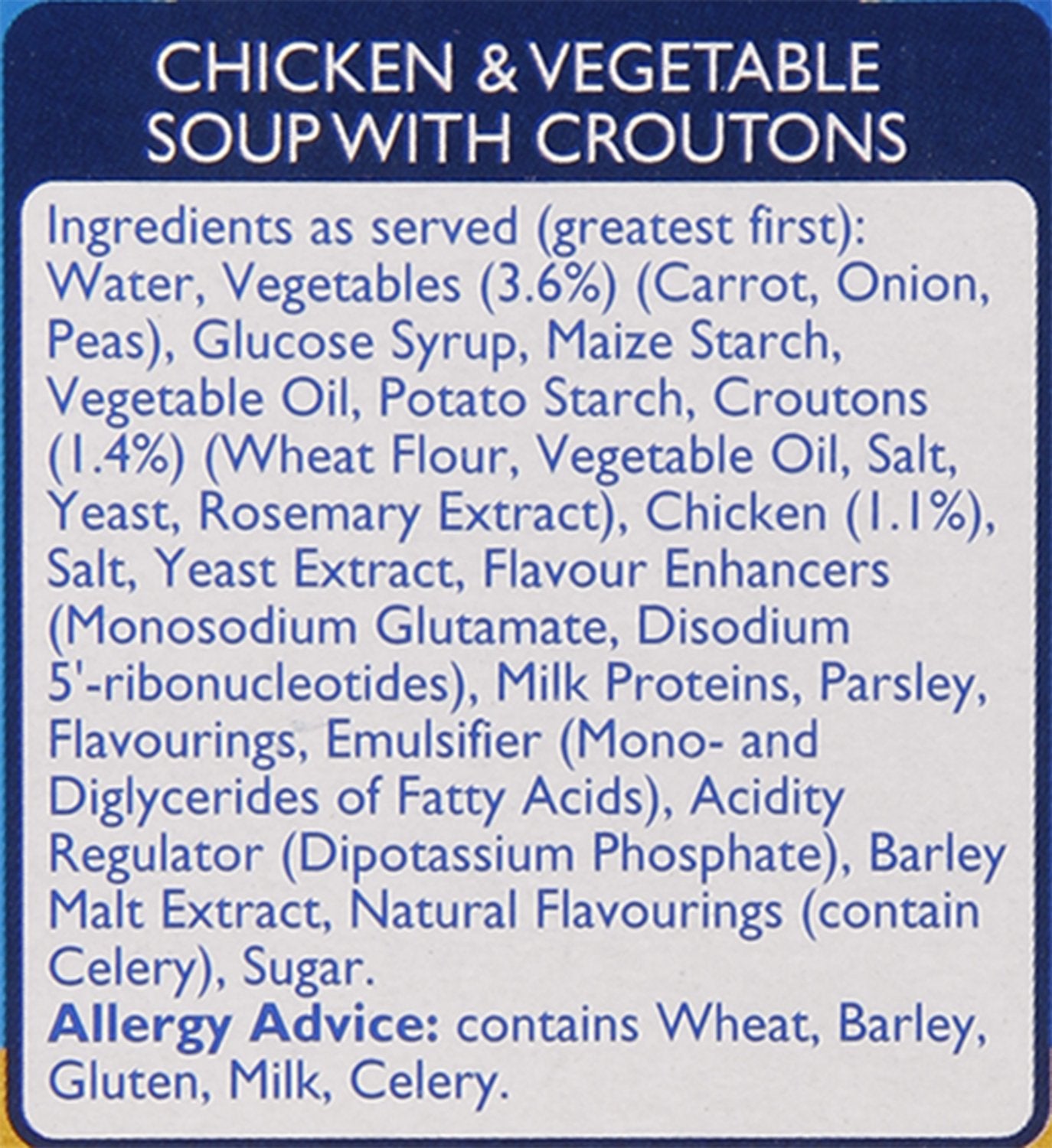 Batchelors Cup a Soup, Chicken and Vegetables with Croutons, 110g