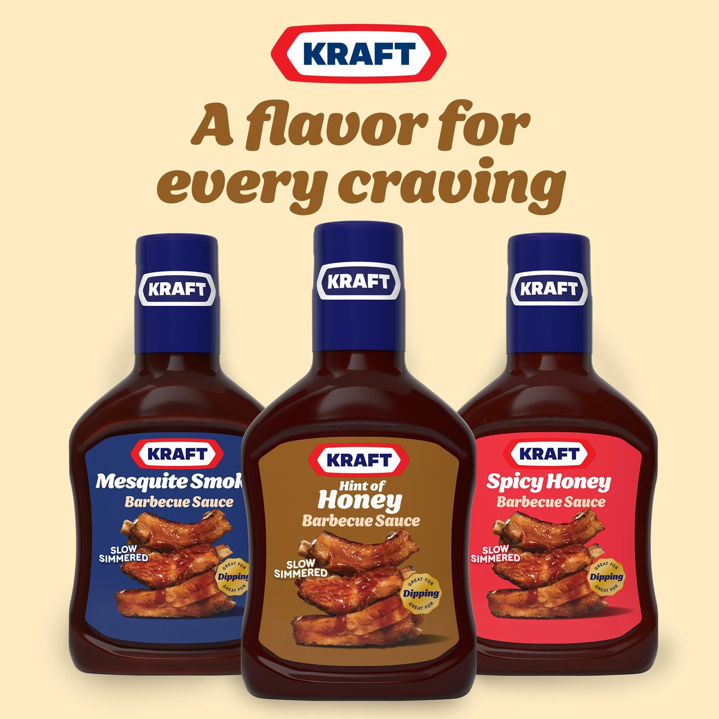 Kraft Slow - Simmered Sweet Honey Barbecue Sauce, 18 oz / 510 g, Blue & White
