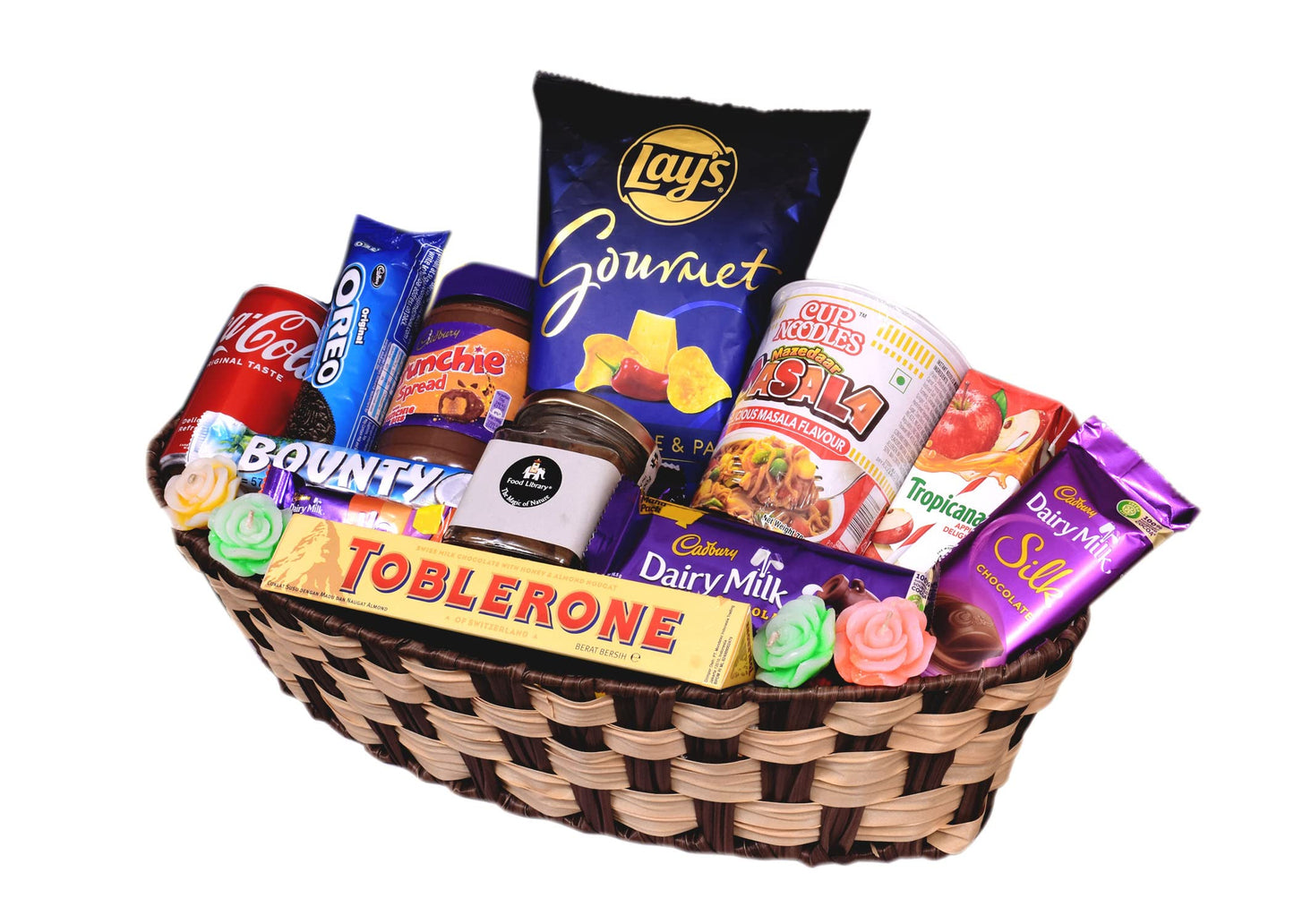 Food Library The Magic of Nature Diwali Gift Hamper Basket for Family/Friend/Corporate/Wedding (All Occasions) (Assorted Gourmet)