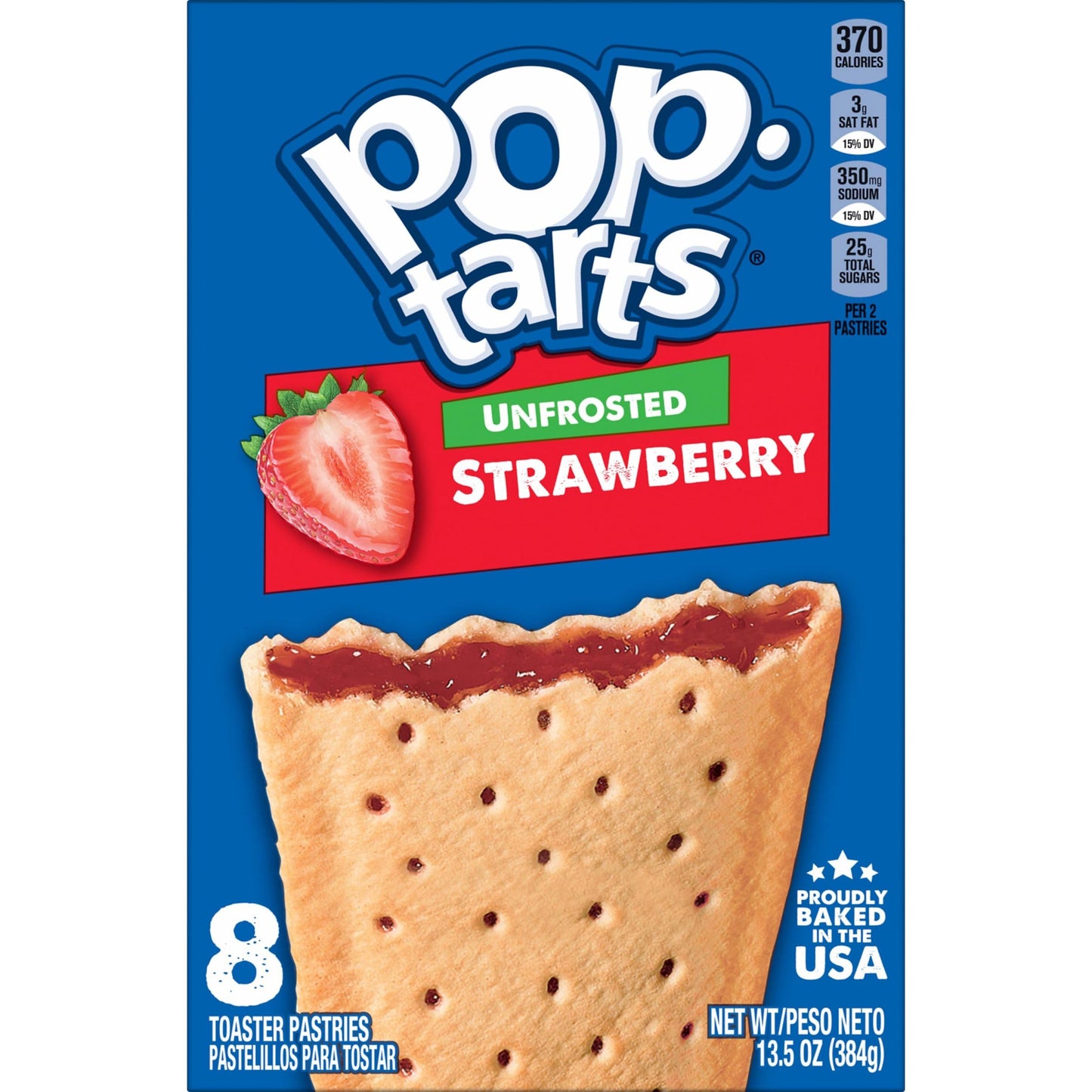Pop Tarts Unfrosted Strawberry, 384 g