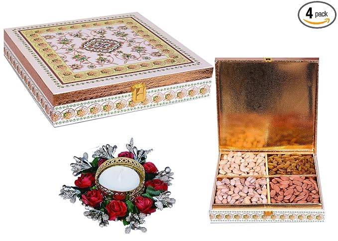 Food Library The Magic of Nature Diwali Dry Fruit Gift Pack/Box Hamper With Free Diya (600g)