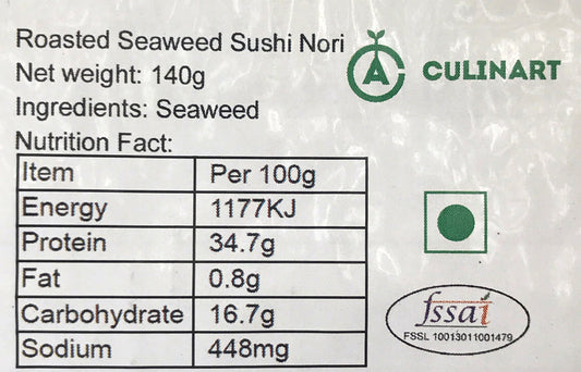 Yaki Sushi Nori Roasted Seaweed Sheets, (50 Sheets)