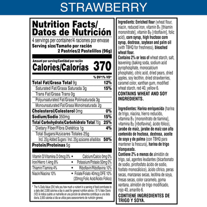Pop Tarts Unfrosted Strawberry, 384 g