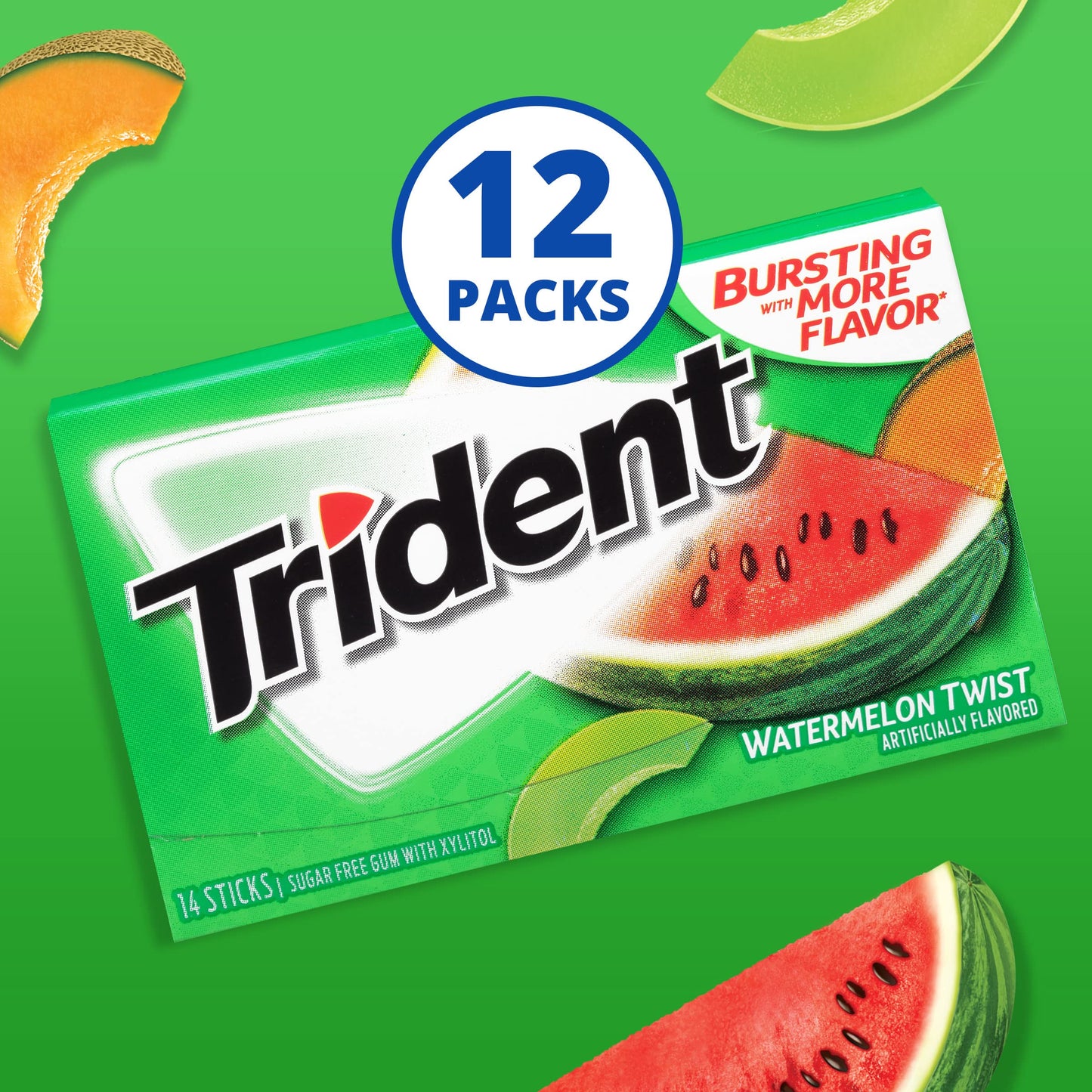 Trident Watermelon Twist Sugar Gum Watermelon Twist 14 Ct Pack Of 12