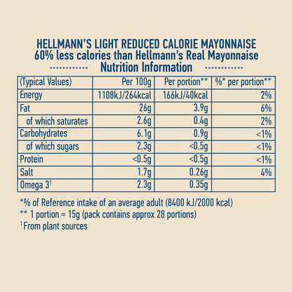 Hellmann's Light Mayonnaise, 430 ml
